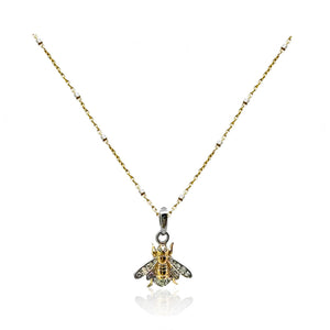 Mixed Metal Bee- Gold and Silver with CZ's