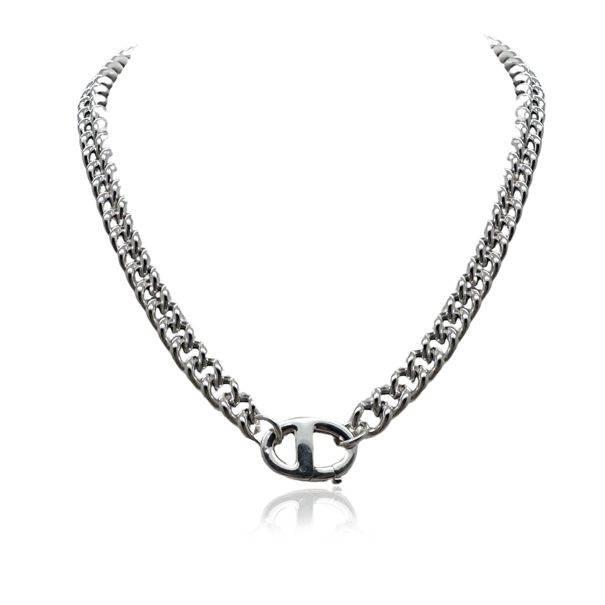 Chunky Curb Chain Necklace With Clasp