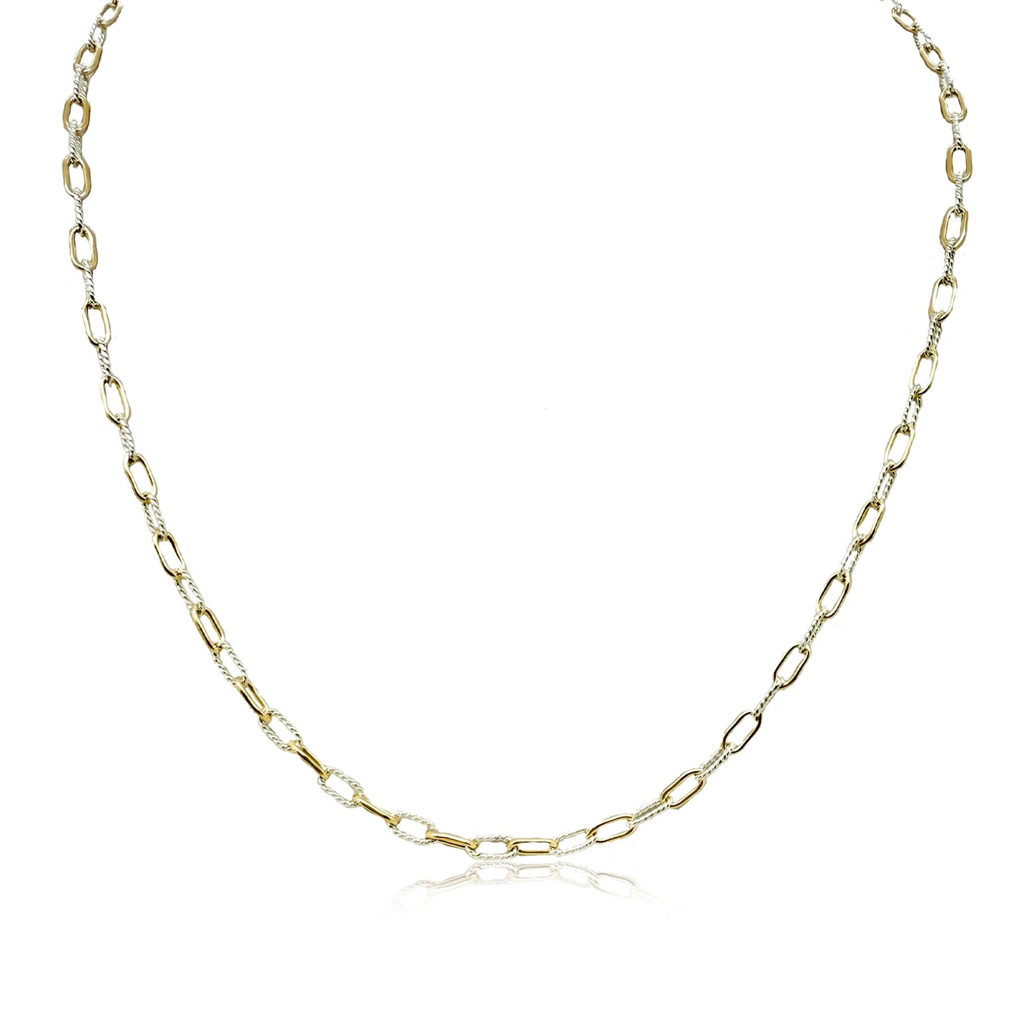 Gold Fill and Silver Paperclip Chain
