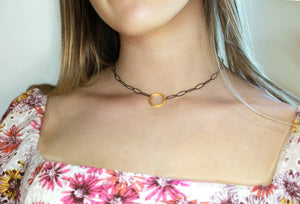 Mixed Metal Orbit Necklace