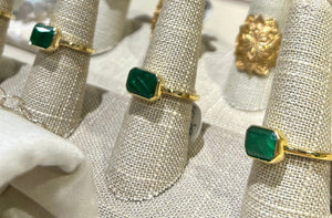 Eat West Emerald Green Ring