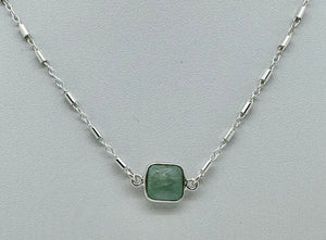 Aquamarine Tile Necklace