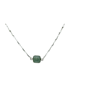 Aquamarine Tile Necklace