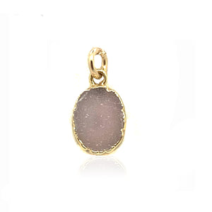 Grit and Grace Necklace- Pink Druzy Gold