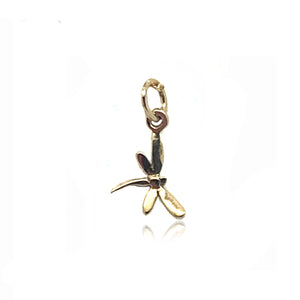 Tiny Dragonfly Charm Necklace - Gold