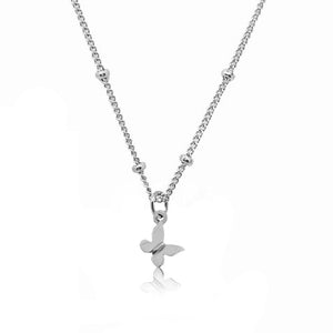 Butterfly Charm Necklace -Silver