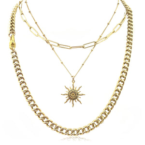 Sunny Days Ahead Layered Necklace Set -Gold-filled