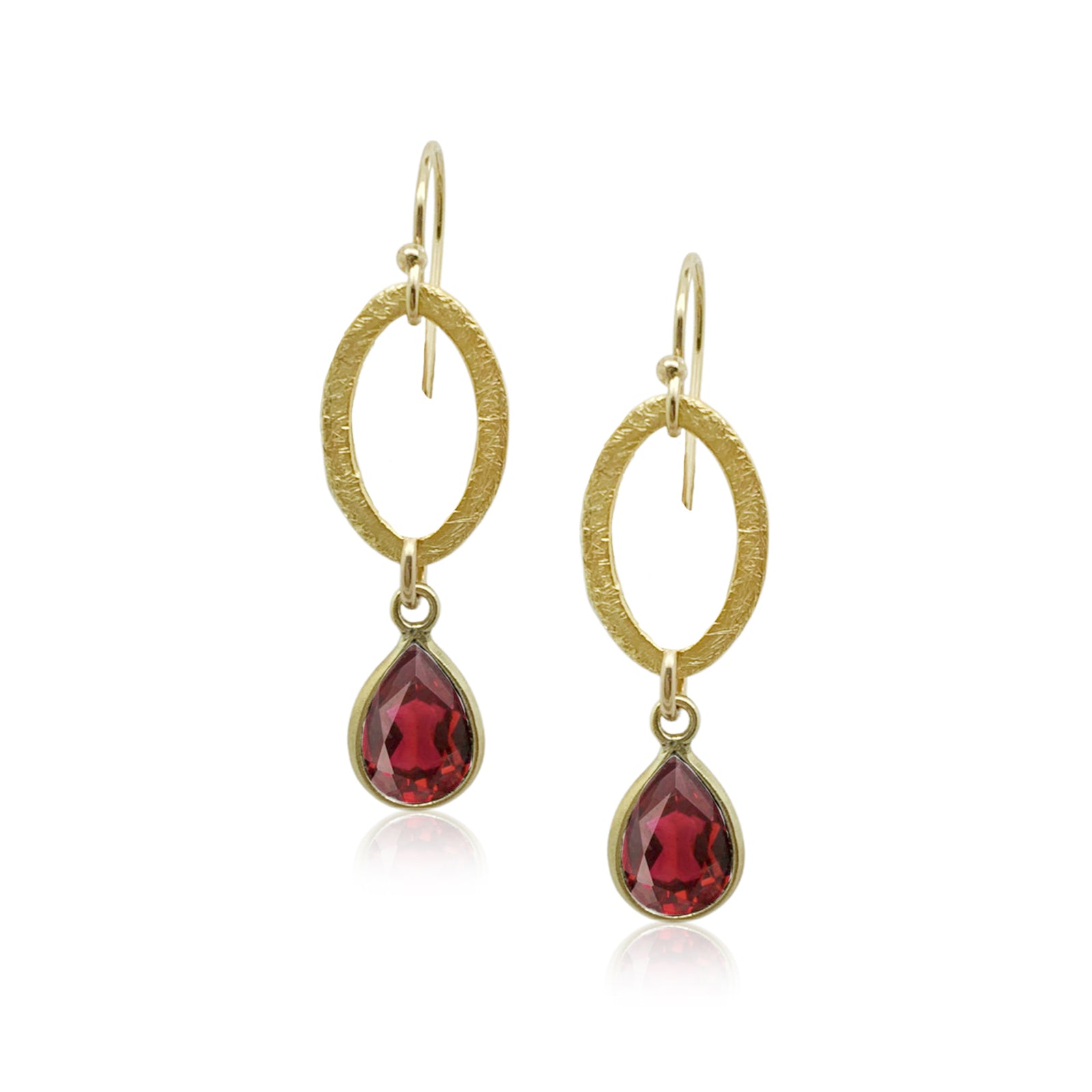 Garnet Teardrop Earrings