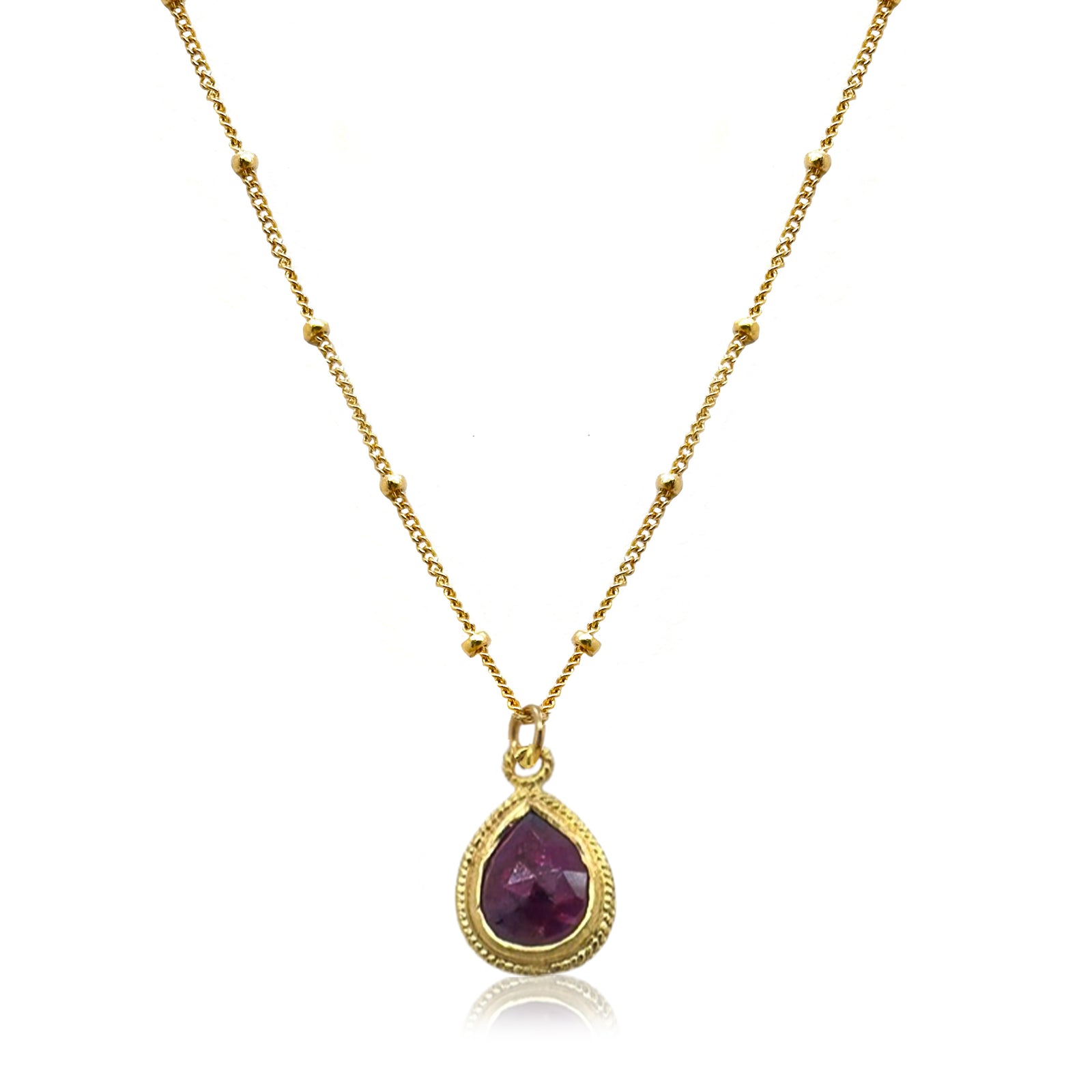 Amethyst Teardrop Necklace- February Birthstone