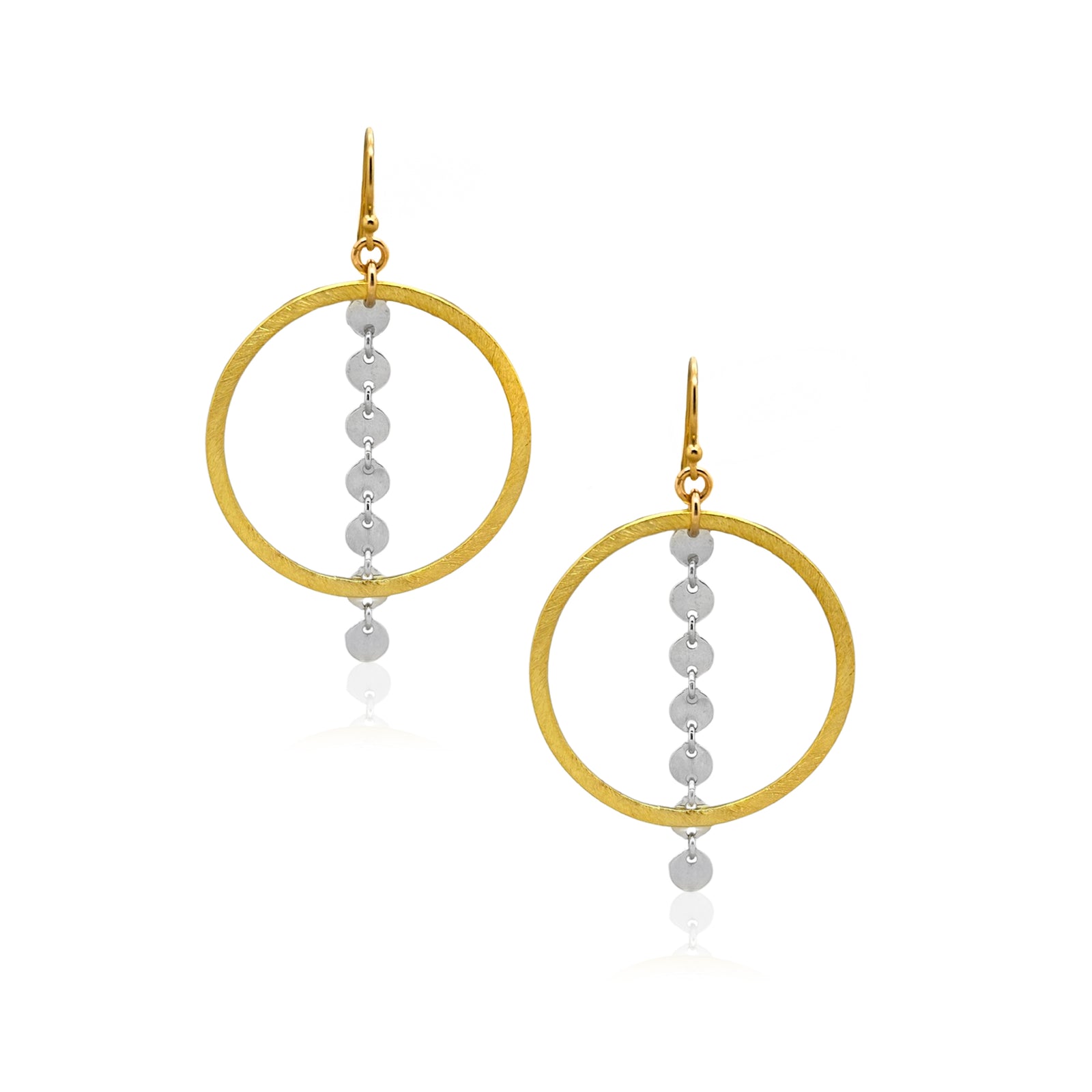 Dot Hoops- Mixed Metal