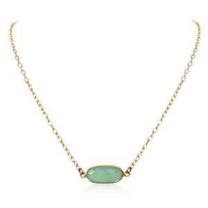 Aqua Chalcedony Sea Glass Choker