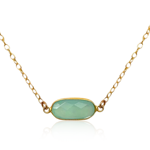 Aqua Chalcedony Sea Glass Choker