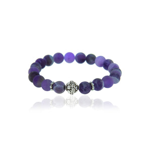 Amethyst Bracelet- Pewter Bead