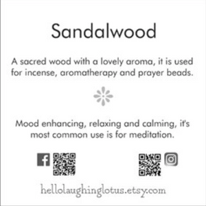 I Am Calm and I Am Strong Mala With Sandalwood