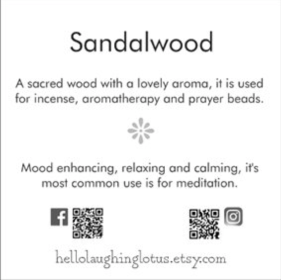 I Am Calm and I Am Strong Mala With Sandalwood