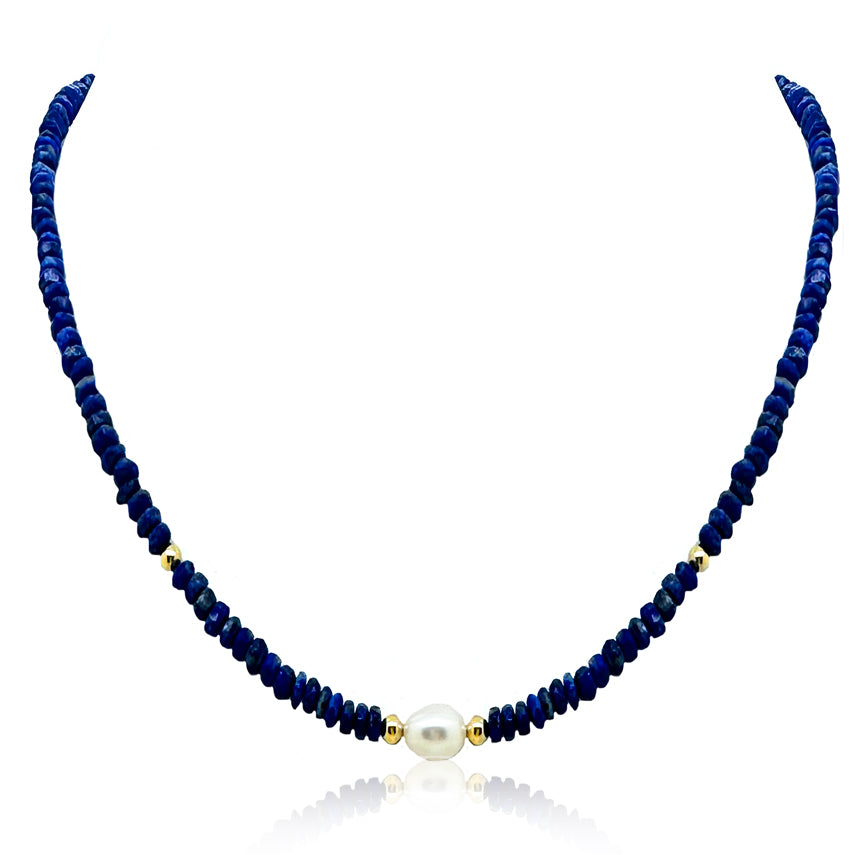 トップス luijewelry lui jewelry longtee01 Blue Lapis and Pearl Necklace - Laughing Lotus Boutique