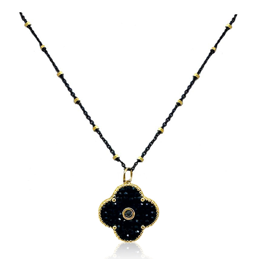 New Black Cz Clover