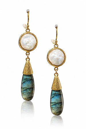Pearl and Labradorite Earring