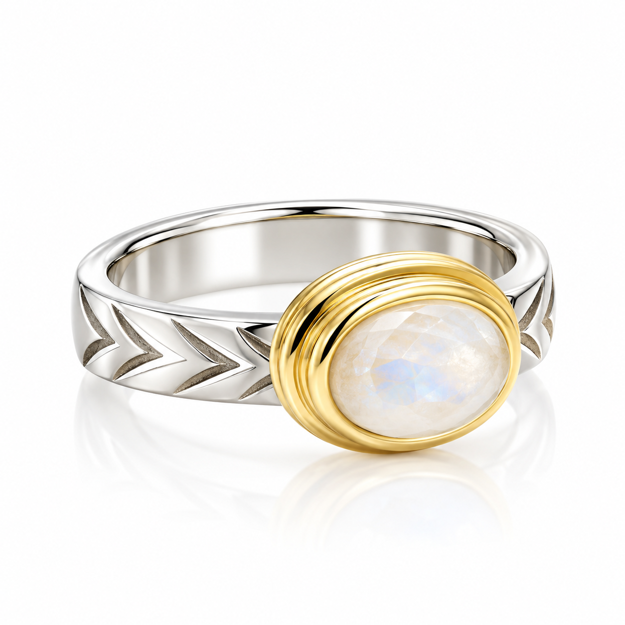 Oval Bezel Ring - Moonstone
