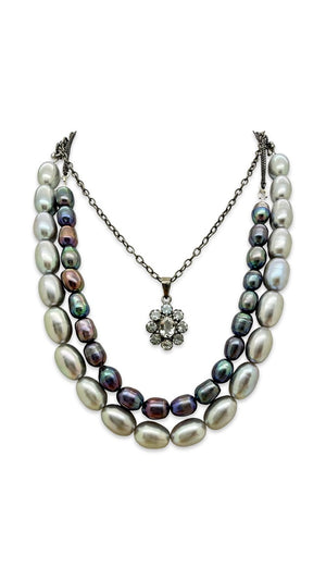 Lunar Mist -Grey Pearl and Aqua Marine