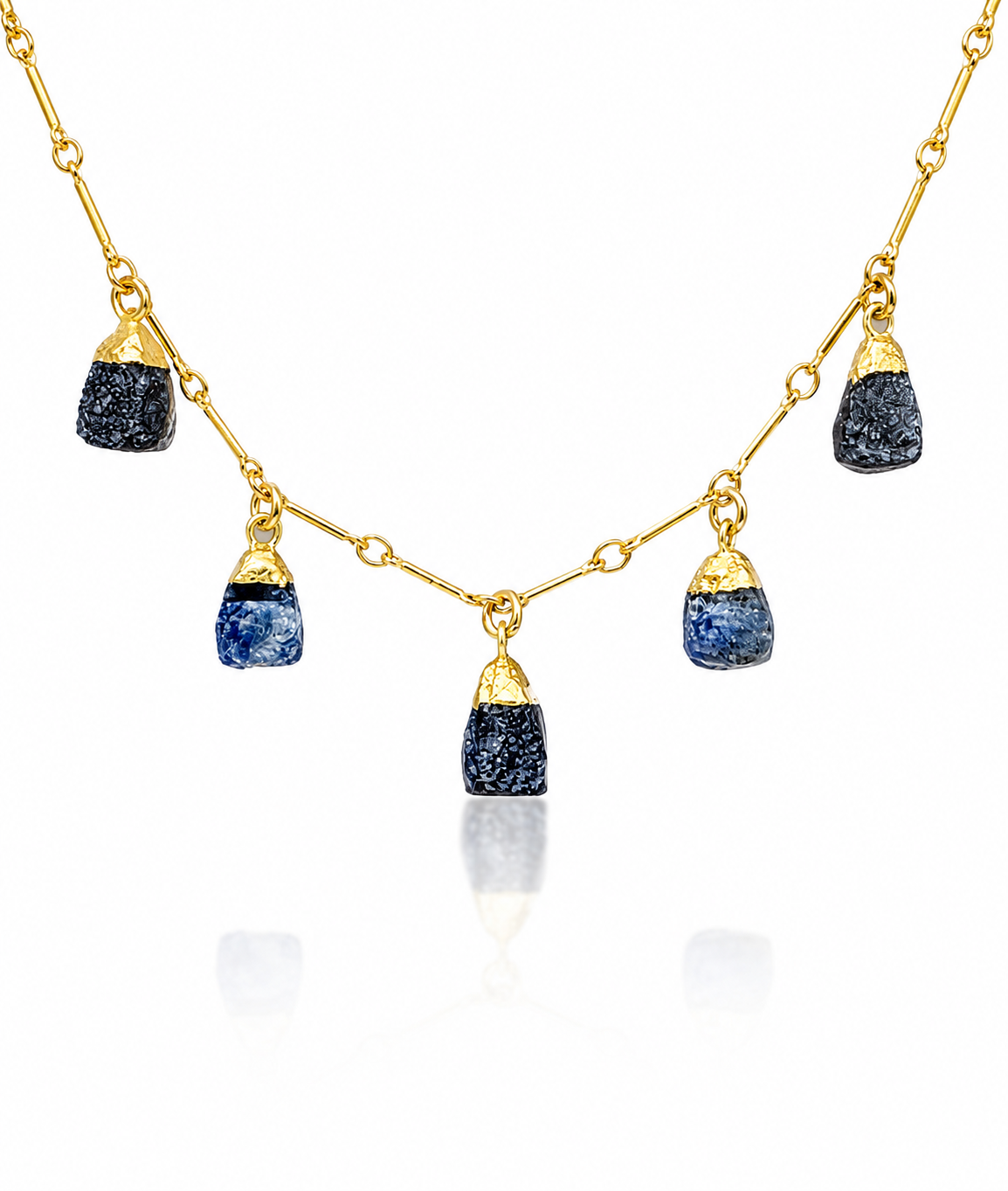 Dancing Raw Sapphire Necklace