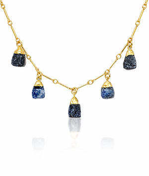 Dancing Raw Sapphire Necklace