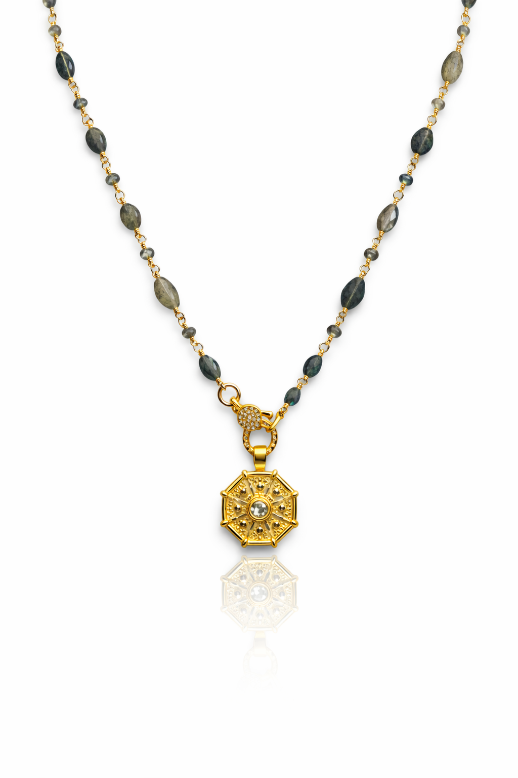 Moissanite Octagon Sun Pendant