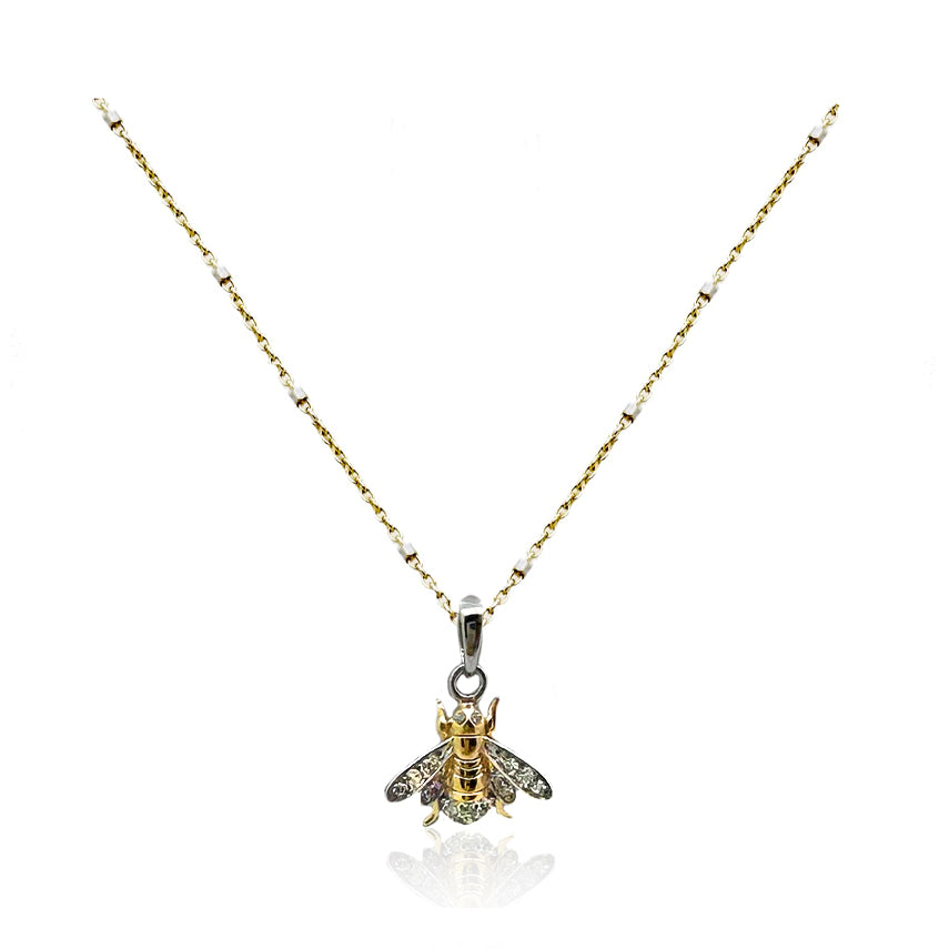 Mixed Metal Bee- Gold and Silver with CZ's