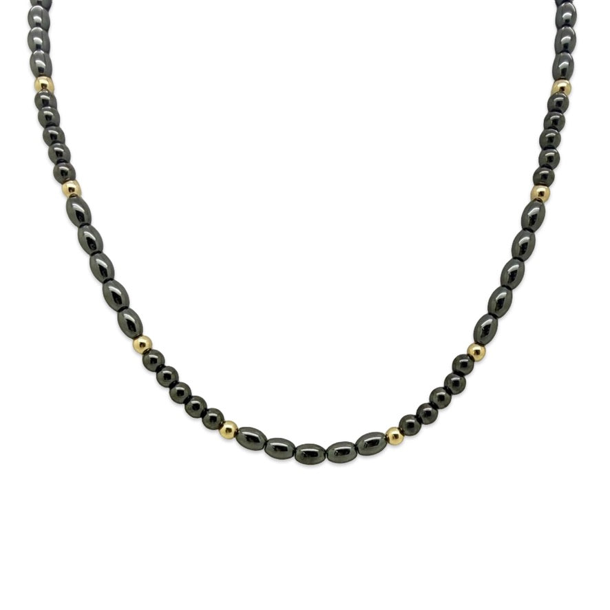 Hematite and Gold Filled Necklace