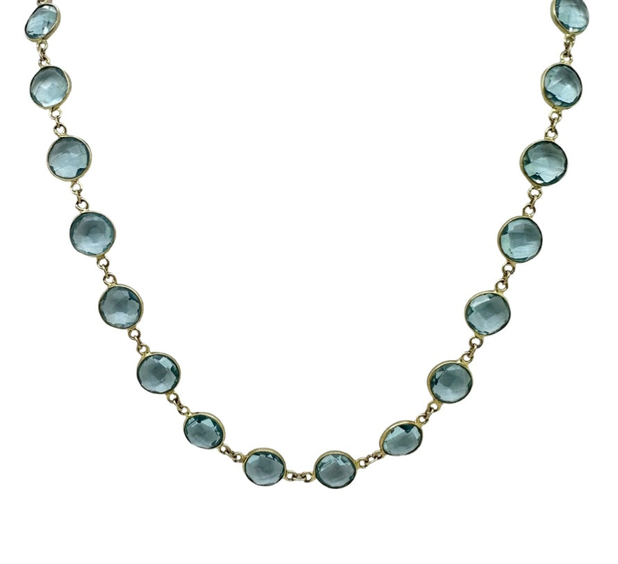 Aquamarine Bezel Necklace
