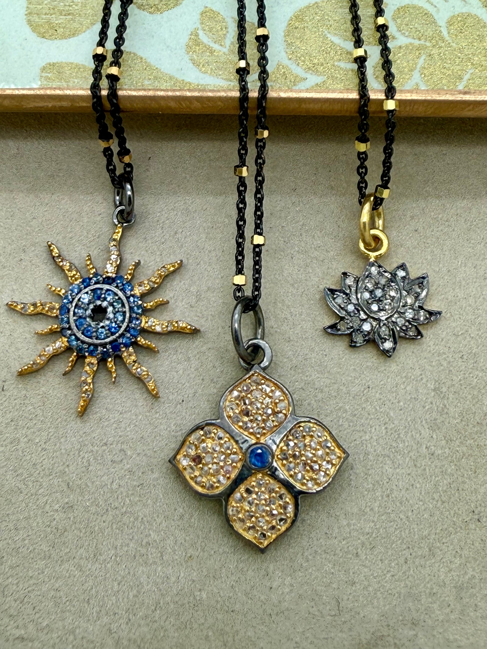 Pave Diamond Best Sellers- Sun, Clover, Lotus