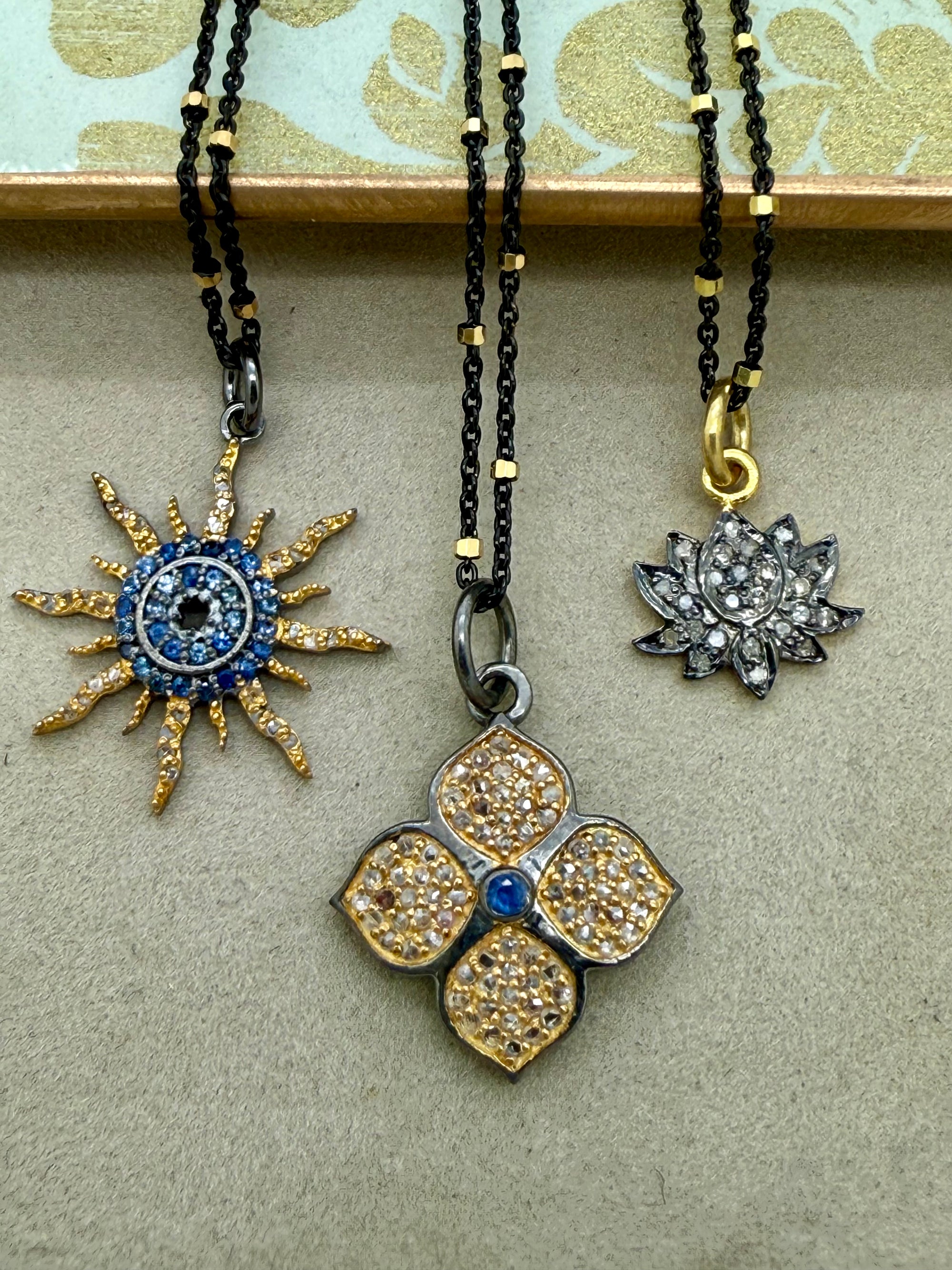 Pave Diamond Best Sellers- Sun, Clover, Lotus