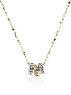 Mixed Metal Rolling Barrel Pendent- Birthstones
