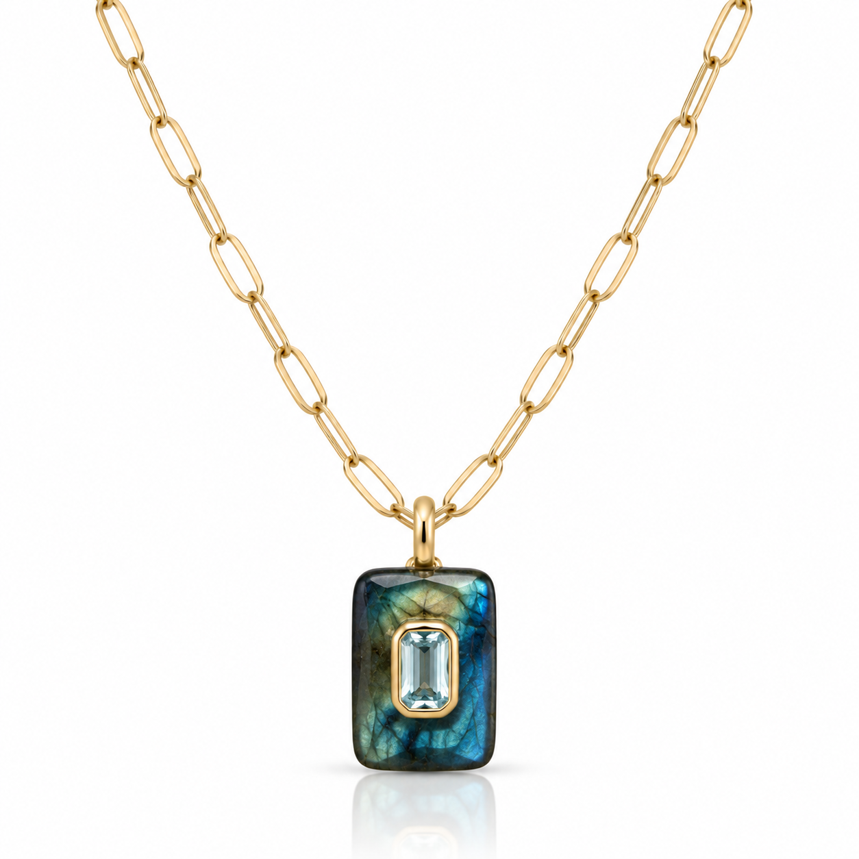 Labradorite with Swiss Blue Topaz- The Artisan Stone Collection