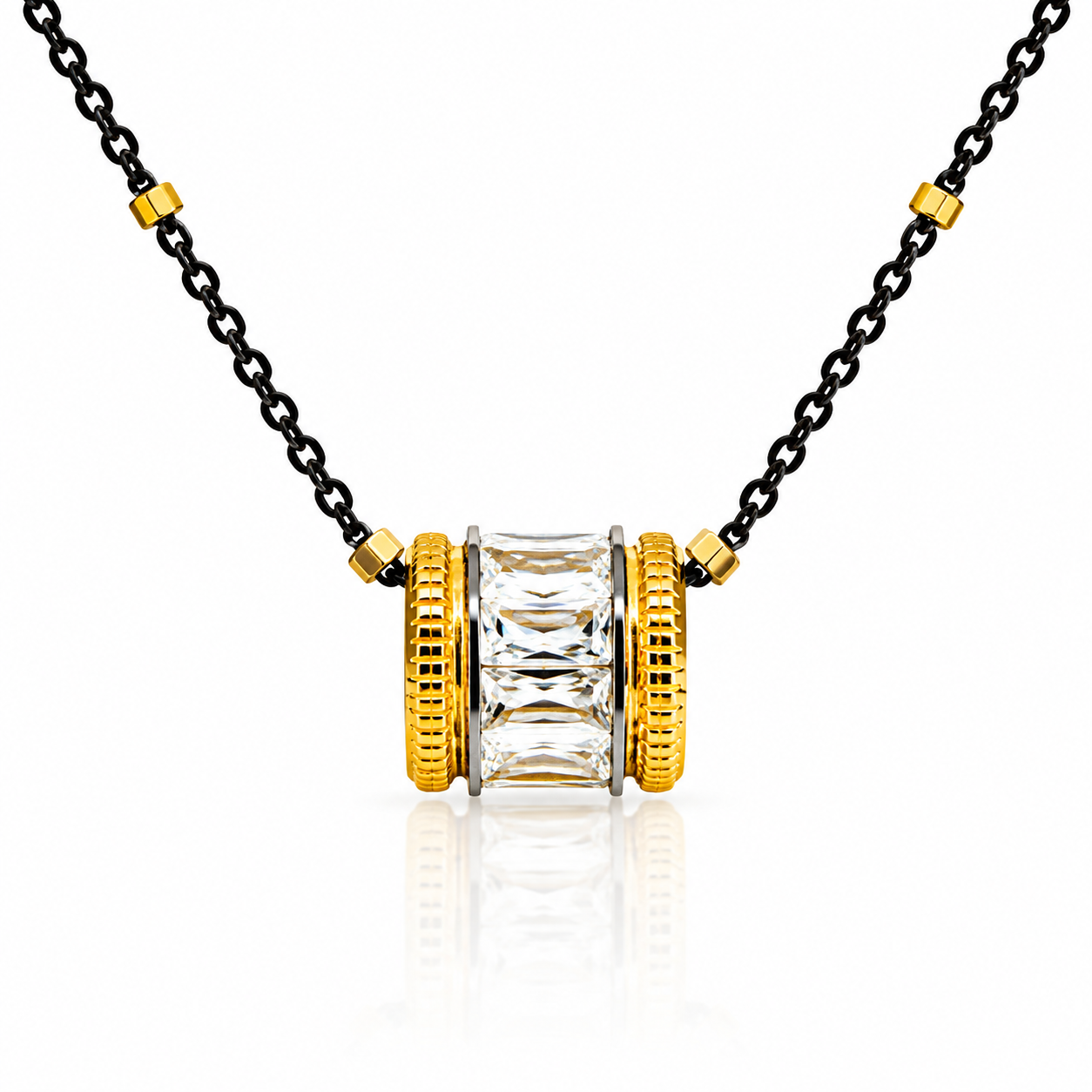 Lab Grown Baguette Diamond Wheel Necklace