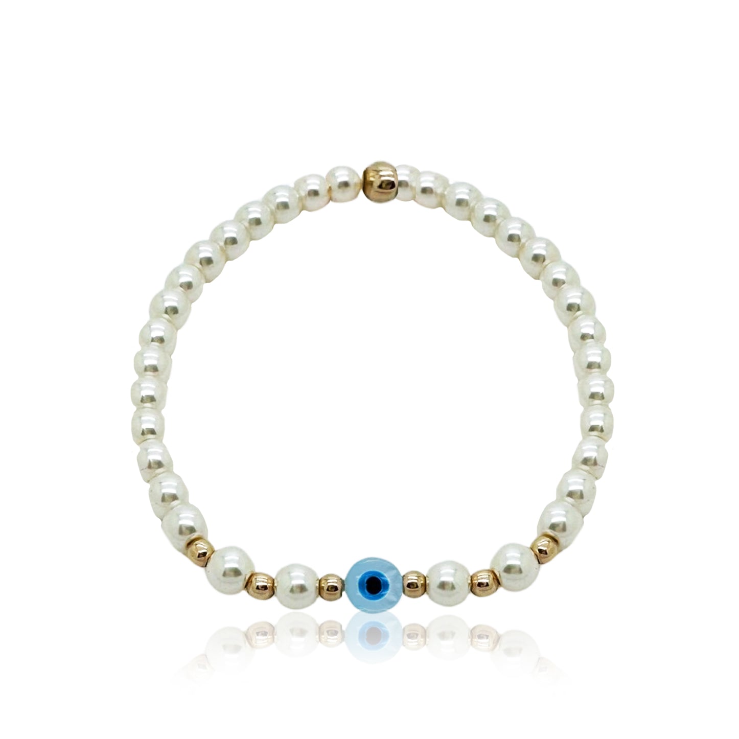 Pearl and Evil Eye Bracelet