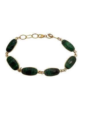 Malachite Bezel Oval Bracelet