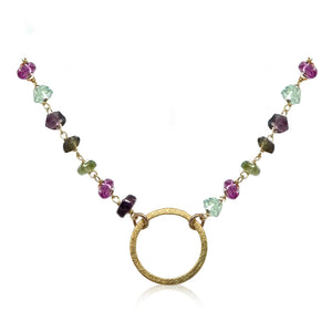 Watermelon Tourmaline Orbit Necklace