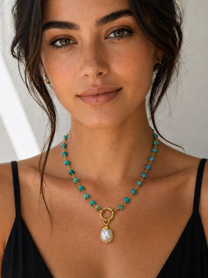 Turquoise and Pearl Necklace