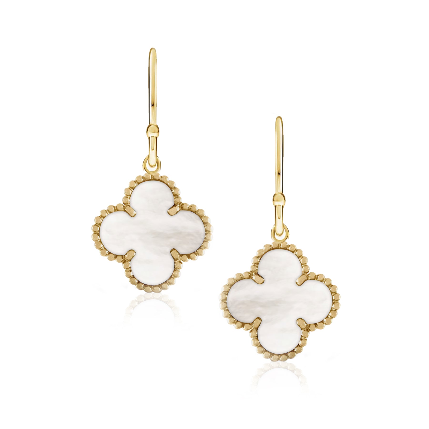 Ivory Enamel Clover Earrings