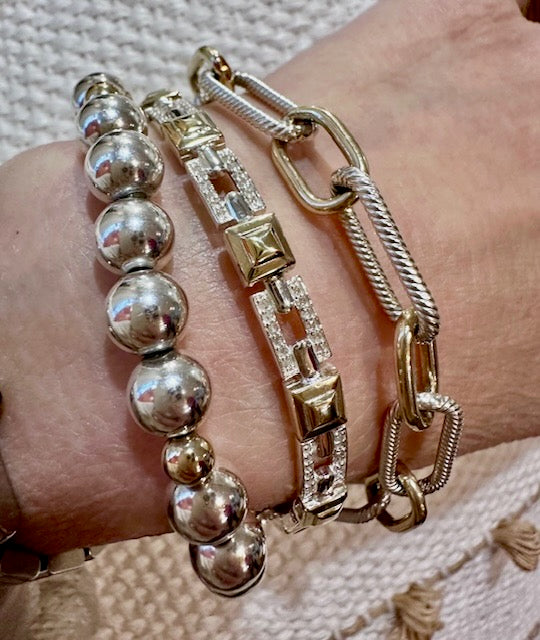 Pyramid Chain Bangle - Laughing Lotus Boutique