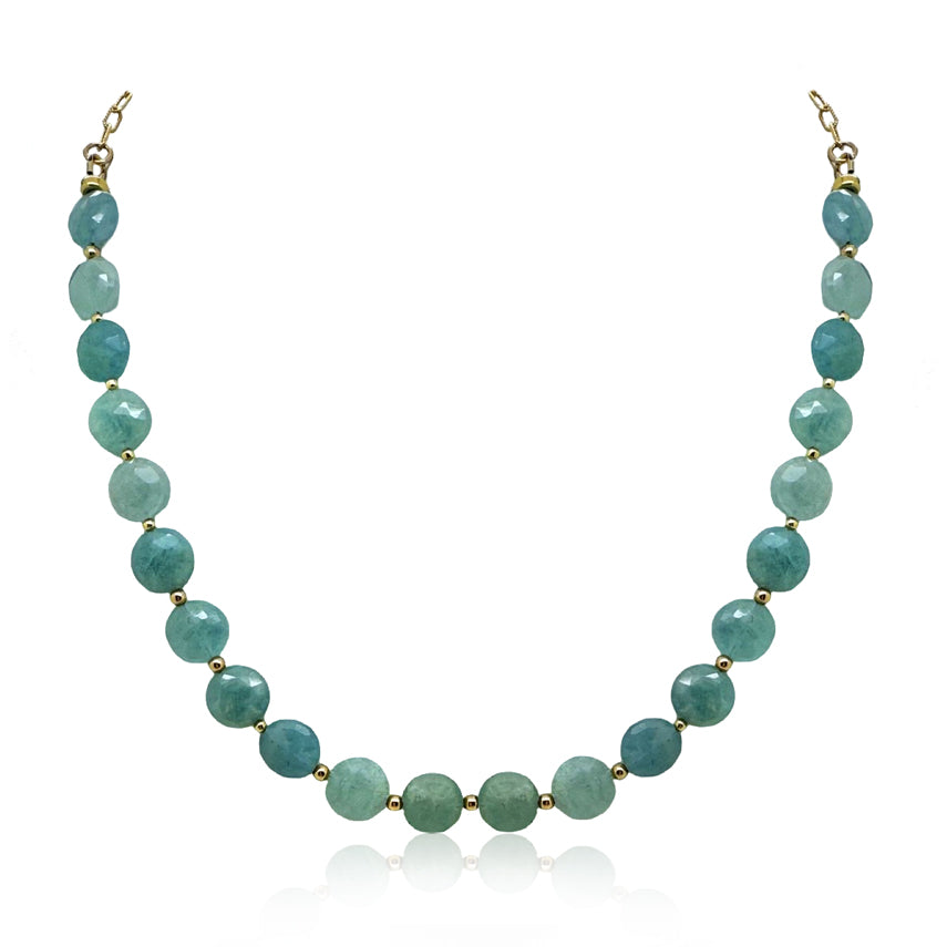 Ursala Aquamarine Coin Necklace