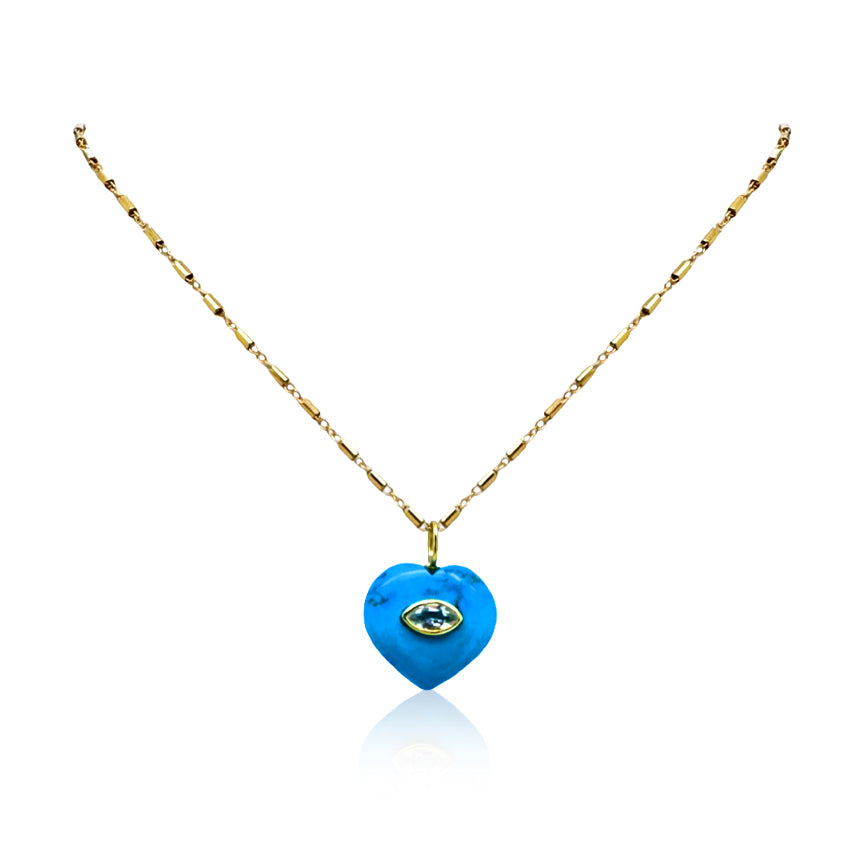 Seeing with  Heart Turquiose Necklace