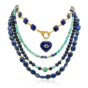 On The Path To Seeing With Heart- Lapis Charm Pendant
