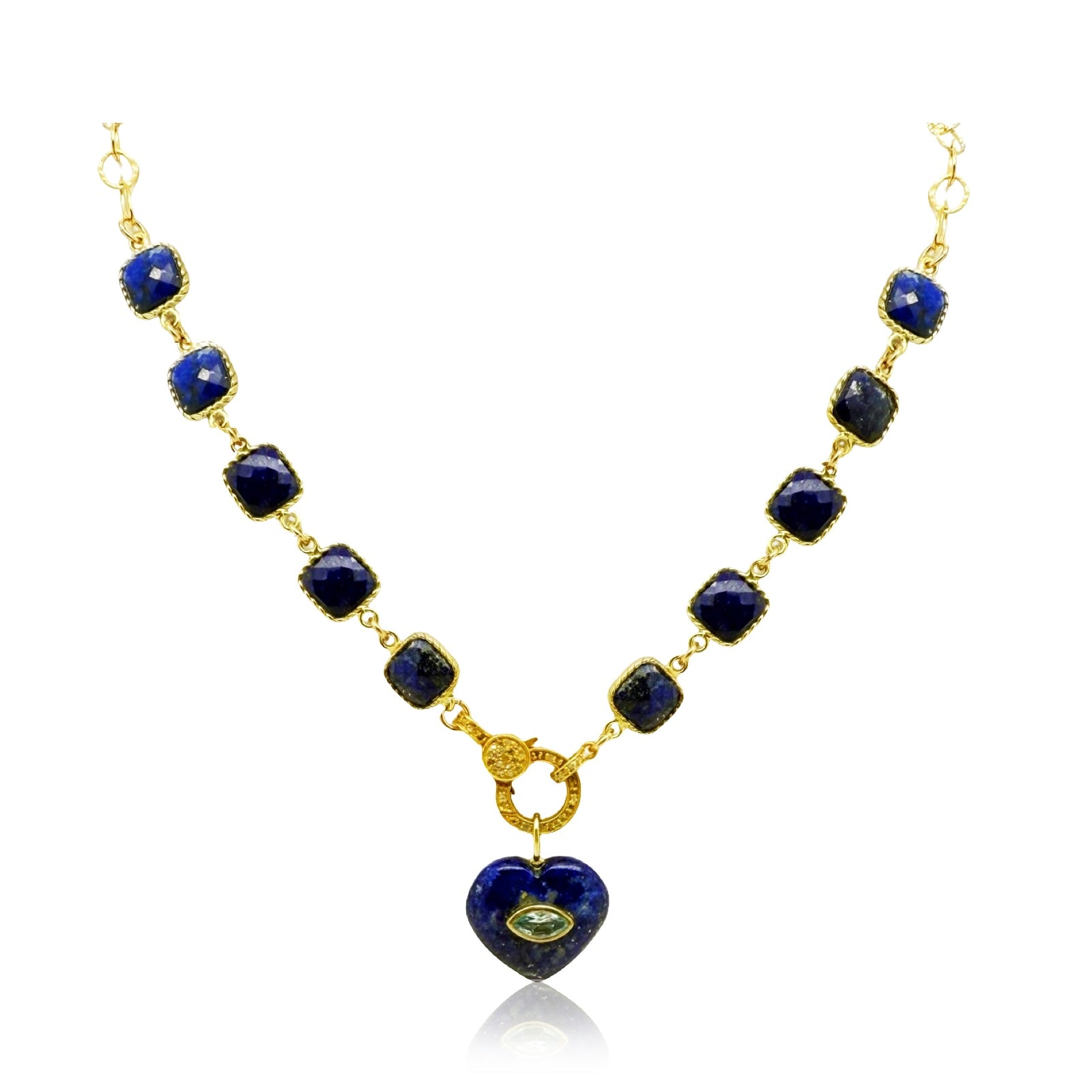 On The Path To Seeing With Heart- Lapis Charm Pendant