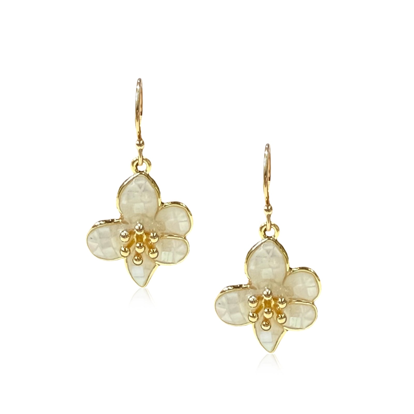 Mother of Pearl Flower Earrings