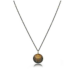 Sun Shining in a Dark Sky Mixed Metal Sunray Pendent