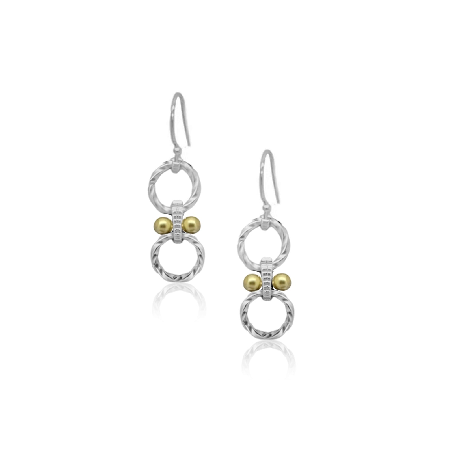 Circle and Bar Earring- Silver/Gold