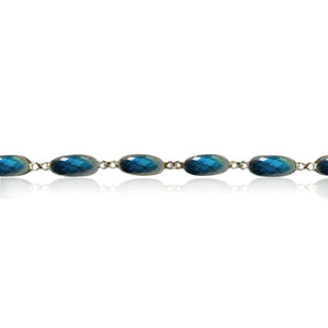 Oval Bezel Set Gem Stone Bracelet