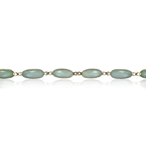 Oval Bezel Set Gem Stone Bracelet